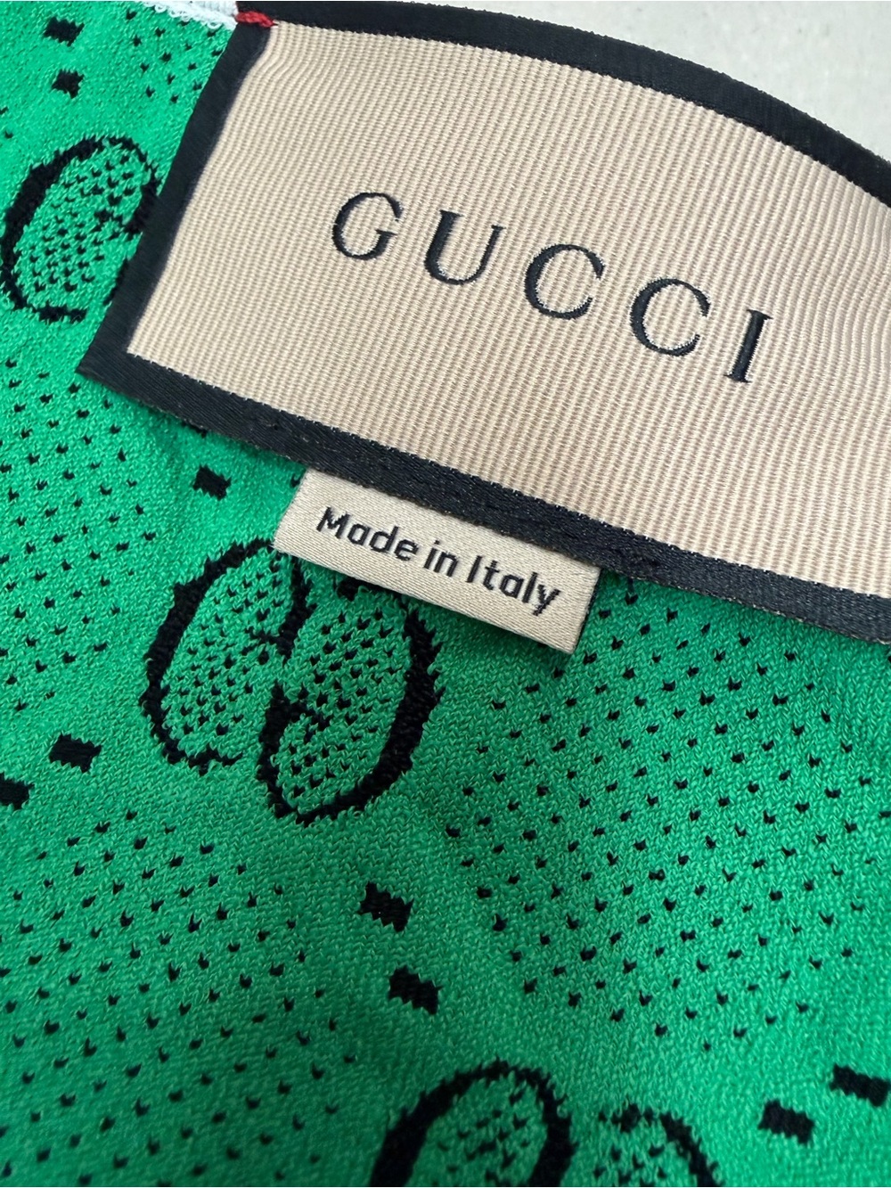 Gucci Green & Black GG Zip-Front Knit Tank NWOT Size Large - Picture 4 of 5